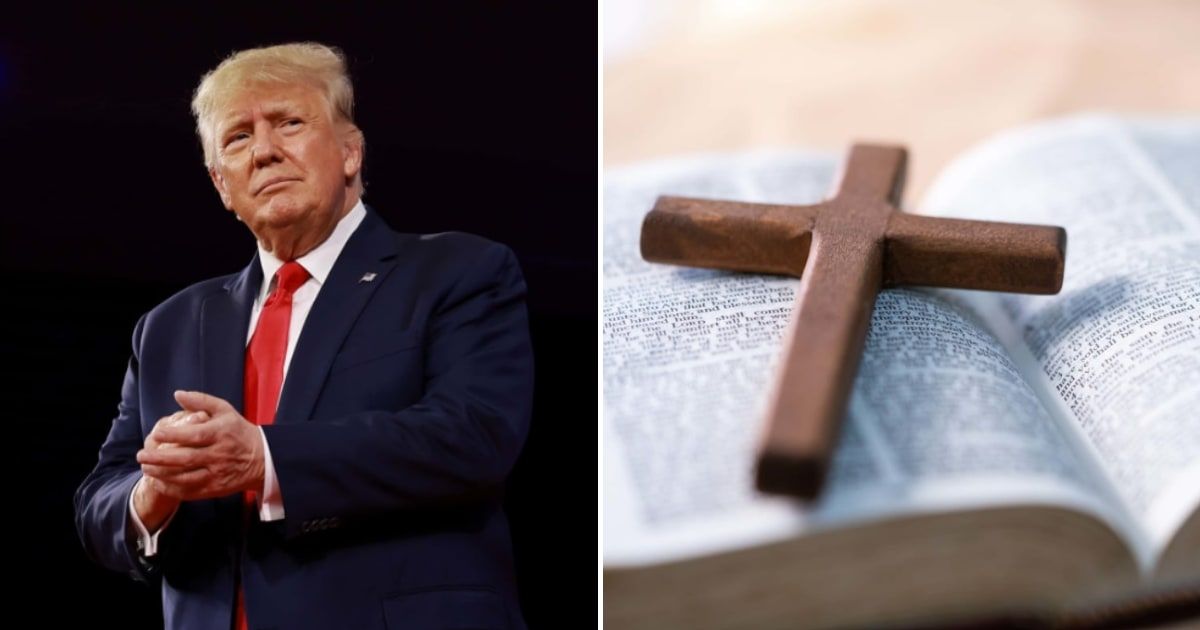 Donald Trump released a video on his Truth Social platform, urging his supporters to purchase 'God Bless The USA Bible' (Getty Images)