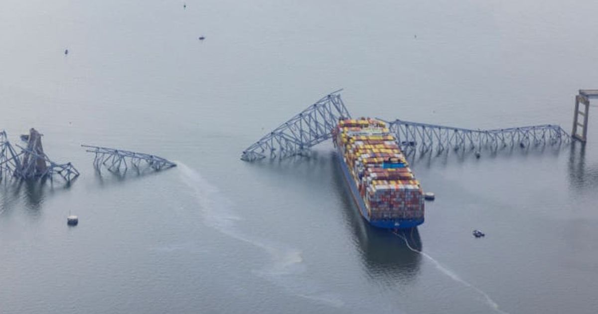 Baltimore's Francis Scott Key Bridge bridge collapsed after a cargo ship named Dali crashed into it (Getty Images)