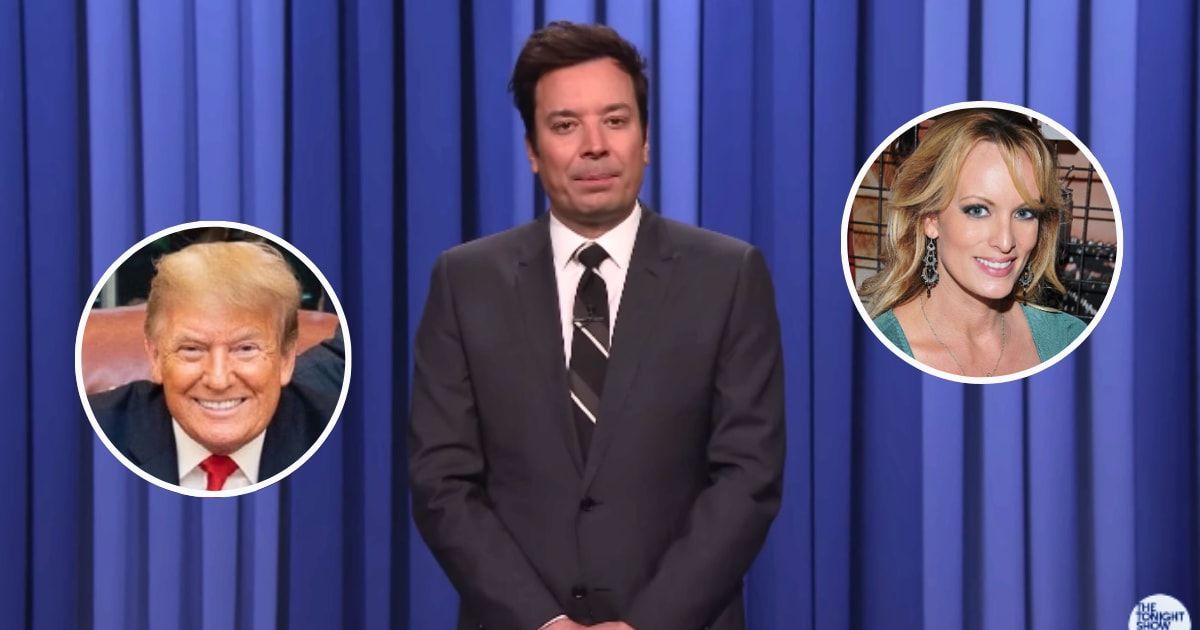 Jimmy Fallon offers a humorous take on Donald Trump's alleged Stormy Daniels affair (The Tonight Show/YouTube, Toglenn via Wikipedia)