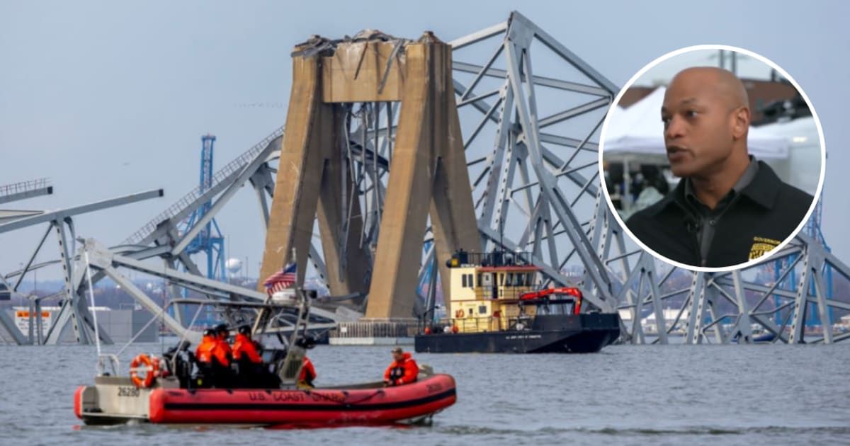 Maryland Governor Wes Moore said that his 'heart is broken' for the Baltimore bridge collapse victims' families (Getty Images, X/@CBSMornings)