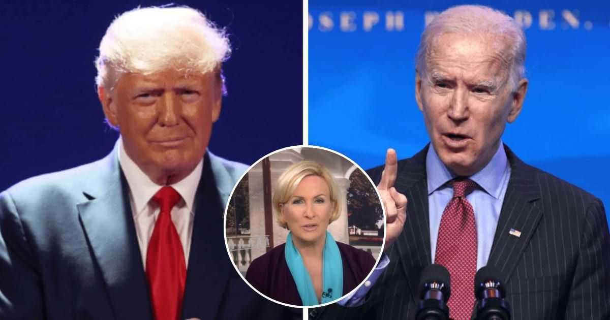 The 'Morning Joe' hosts critiqued a typo-laden social media post by Donald Trump, highlighting a perceived double standard in the media's treatment towards Joe Biden (Getty Images, MSNBC)