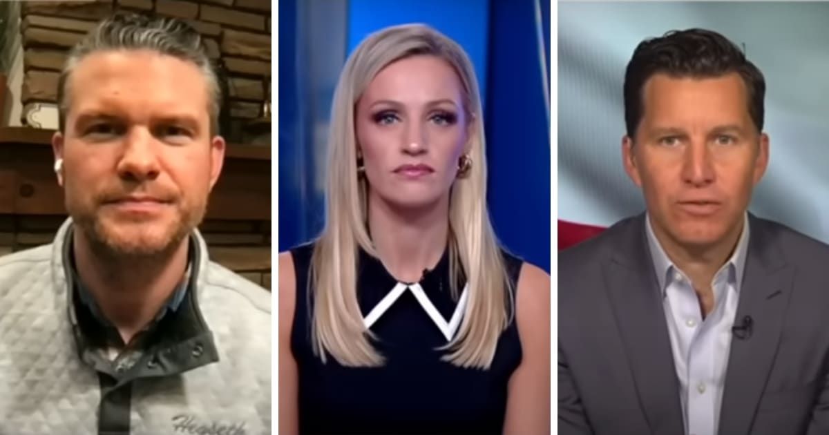 Hosts Pete Hegseth, Carley Shimkus, and Will Cain on the March 27, 2024 episode of 'Fox & Friends (Screengrab/Fox News)
