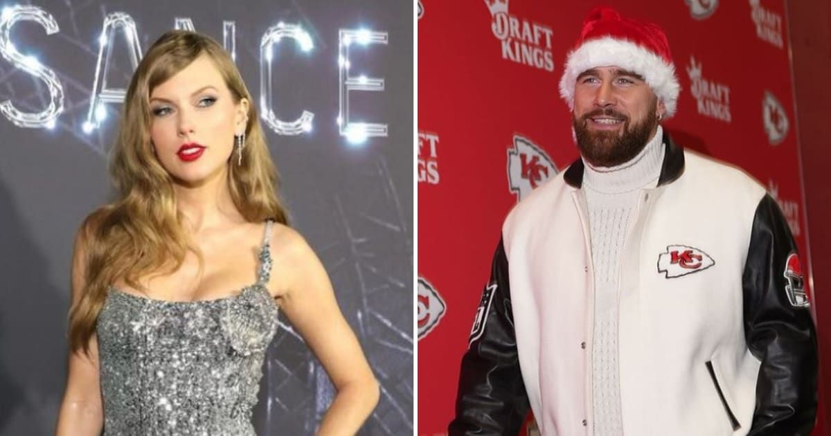 Travis Kelce seems to have put on a little weight during the NFL off-season but that is not bothering Taylor Swift (@taylorswift, @killatrav/Instagram)