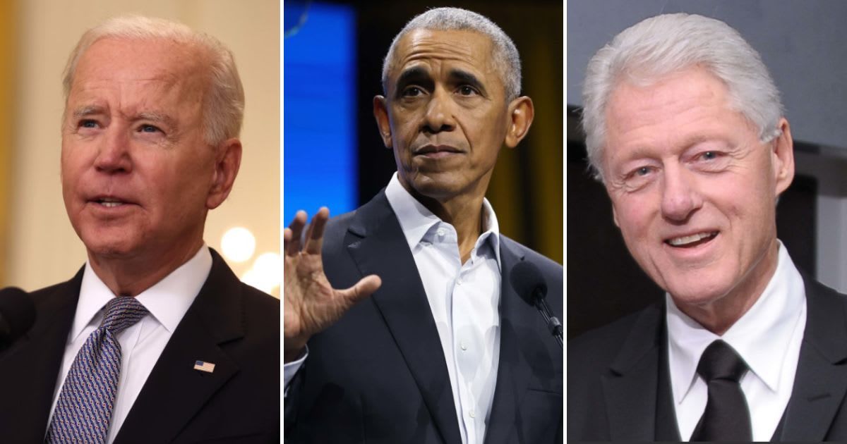 President Joe Biden was in New York City on Thursday with former Presidents Obama and Clinton at Radio City Music Hall for an opulent, star-studded, "grassroots" fundraising event (Getty Images)