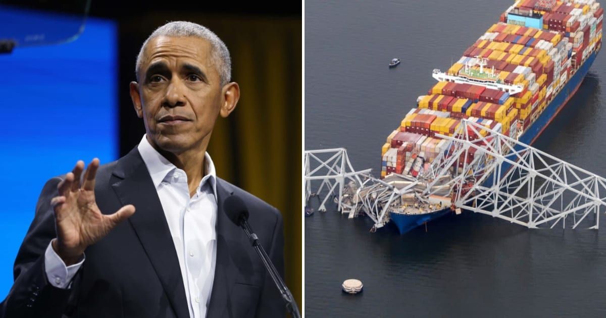 Social media users noted the uncanny resemblance the Baltimore bridge collapse incident has to the film 'Leave the World Behind' produced by Barack Obama (Getty Images)