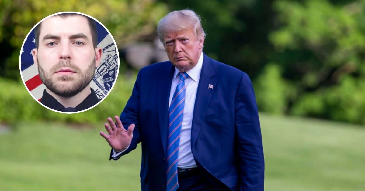 Donald Trump visited All-American Hamburger Drive-In in Massapequa after attending the wake of NYPD officer Jonathan Diller (Getty Images, NYPD)