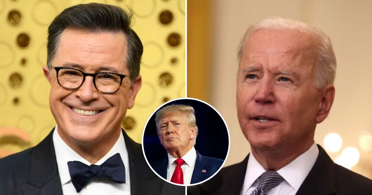 Joe Biden made a snide comment on Donald Trump's golf game and physical fitness at an event hosted by Stephen Colbert (Getty Images)