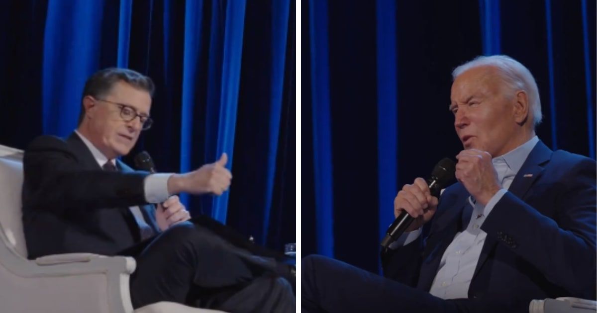 Talk show host and moderator Stephen Colbert and President Joe Biden discussed the forthcoming elections during the star-studded fundraiser event at Radio City Music Hall in New York City (Screengrab/Joe Biden/X)