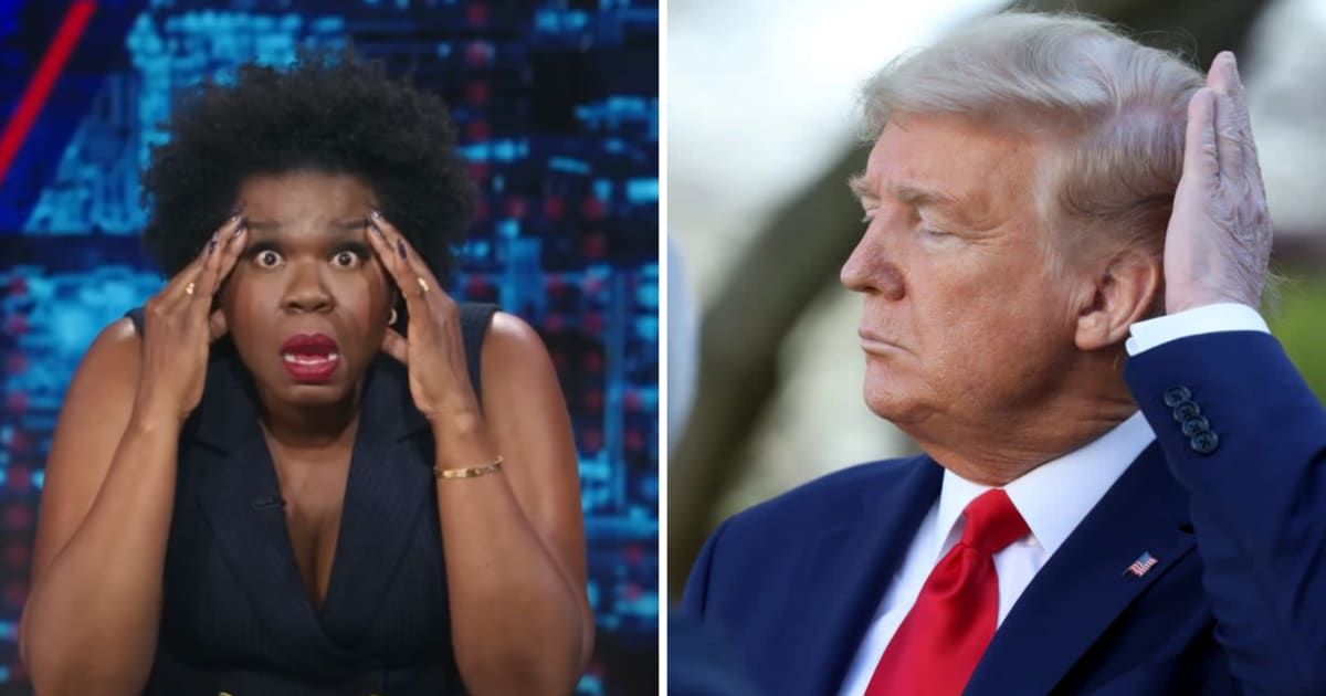 Leslie Jones begged Americans to not vote for Donald Trump and called him a 'terrible' president (Comedy Central, Getty Images)