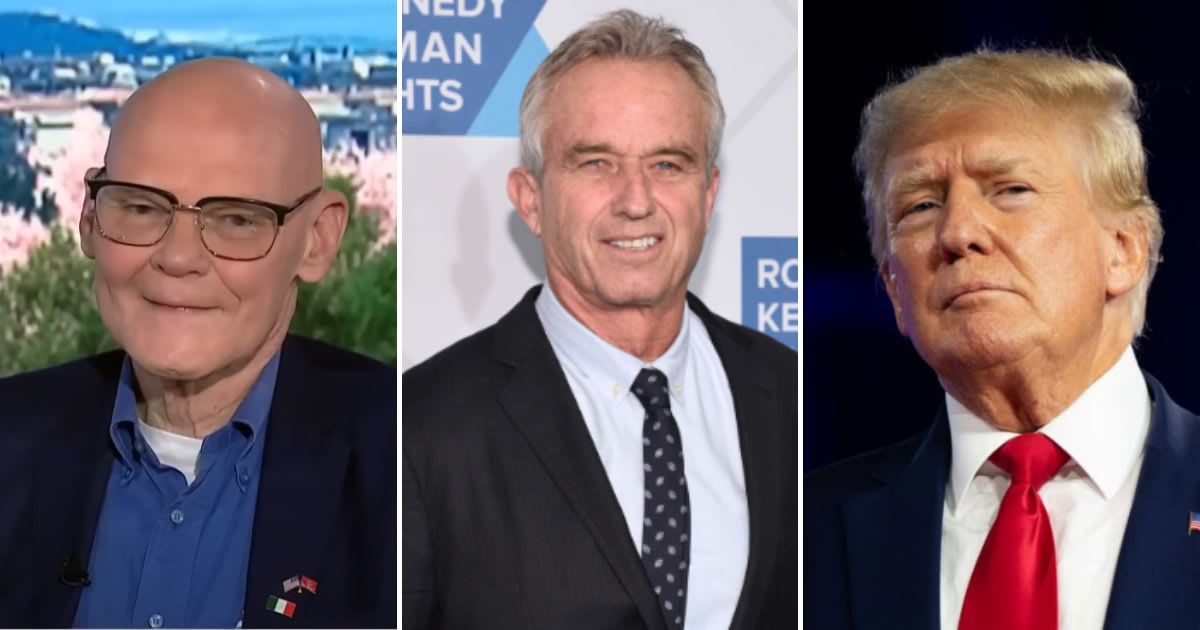 Democratic political strategist James Carville claimed that independent presidential candidate Robert F Kennedy Jr could turn more voters away from former POTUS Donald Trump's camp than Biden's (MSNBC/YouTube, Getty Images)