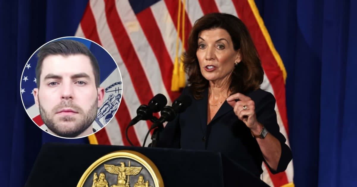 Kathy Hochul said she 'understands' why the family of slain NYPD Detective Jonathan Diller is 'outraged'(Getty Images, NYPD)