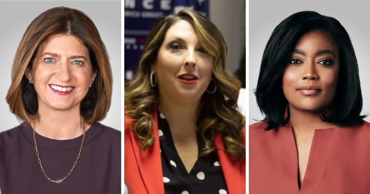 Rebecca Blumenstein and MSNBC president Rashida Jones were among the names held responsible for the hiring of Ronna McDaniel (NBC UNiversal, Getty Images)