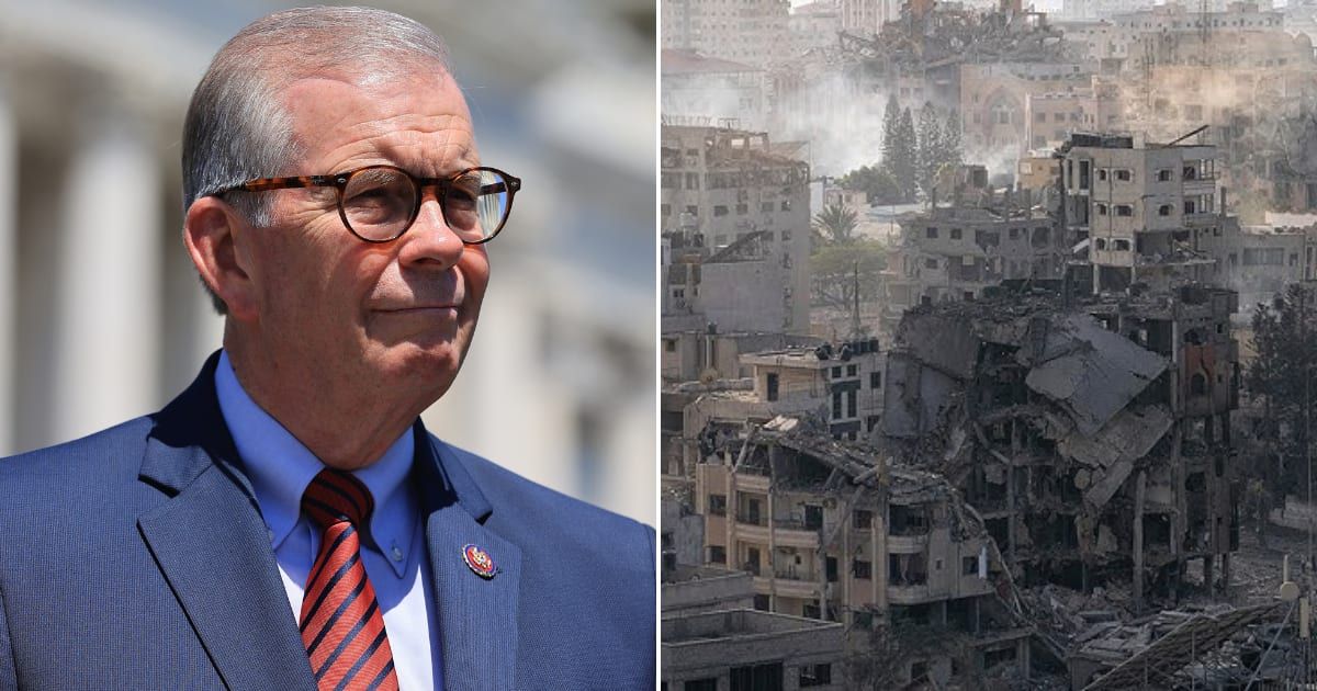 US Representative Tim Walberg of Michigan has sparked outrage and condemnation after suggesting the use of nuclear weapons against Gaza (Getty Images, ABC7NY/YouTube)