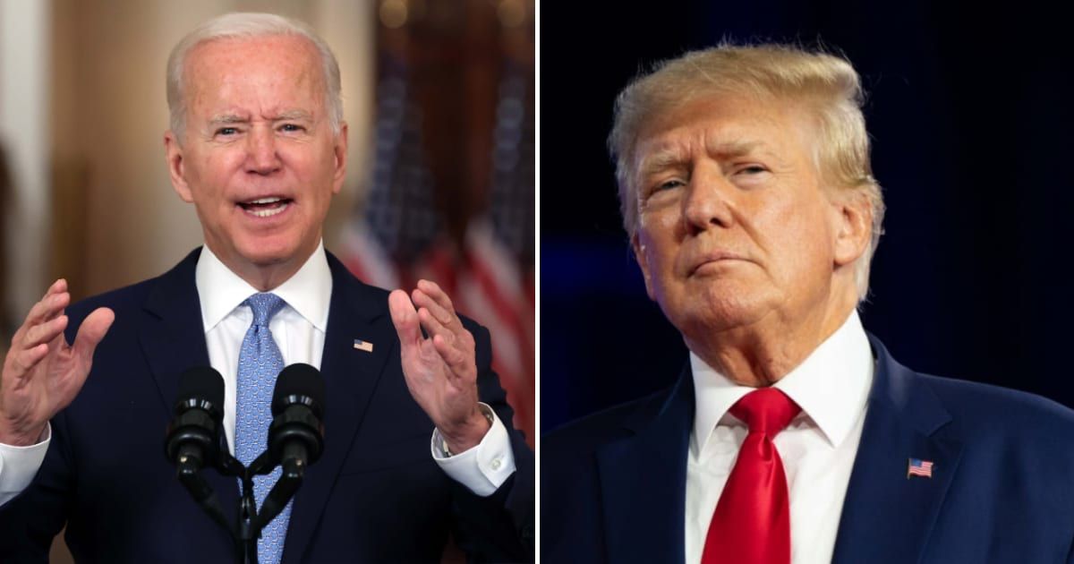President Joe Biden's team criticized the video shared by Donald Trump of a truck that featured a picture of a seemingly helpless Biden with his hands and feet tied up (Getty Images)
