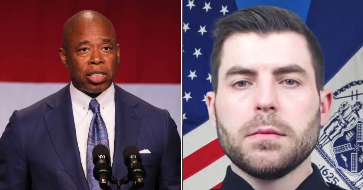New York City Mayor Eric Adams retaliated against criminal defense lawyer Olayemi Olurin for downplaying police officer Jonathan Diller's murder (Getty Images, NYPD)