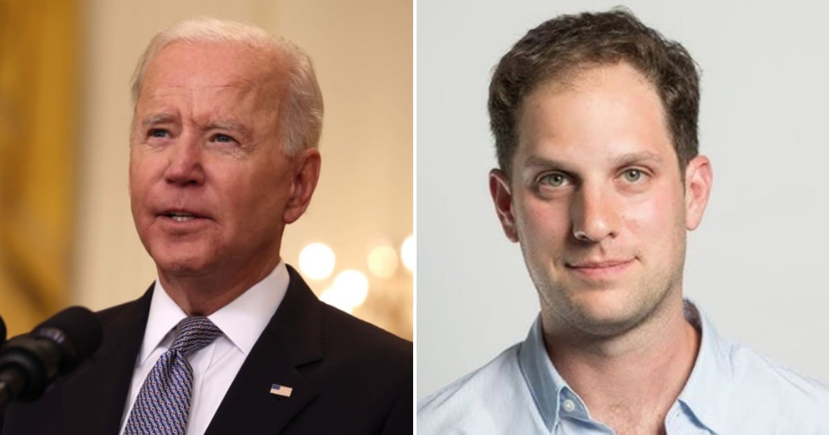 President Joe Biden stated that he is working to secure the release of Wall Street Journal reporter Evan Gershkovich on the 1-year anniversary of his illegitimate arrest in Russia (Getty Images, National Press Club Live/YouTube)