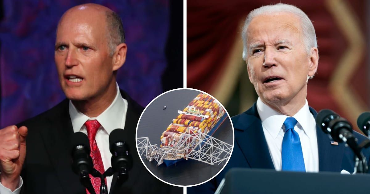 Sen Tim Scott accused President Joe Biden's administration of political games in the Baltimore bridge recovery (Getty Images)