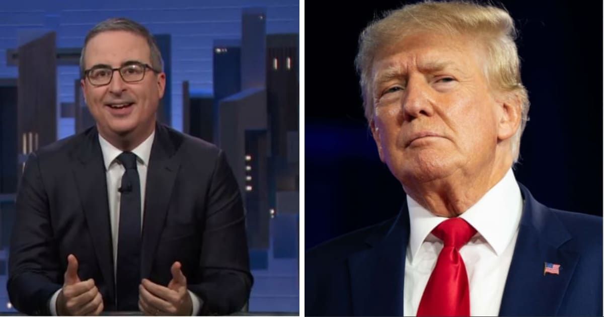 John Oliver dissected Donald Trump's ongoing pursuit of profit, labeling it as a 'cash grab' (Last Week Tonight/Getty Images)
