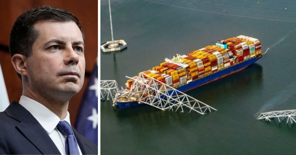 US Secretary of Transportation Pete Buttigieg shares an update on the salvage operation at the Key Bridge Collapse site in Baltimore on Easter Sunday (Getty Images)