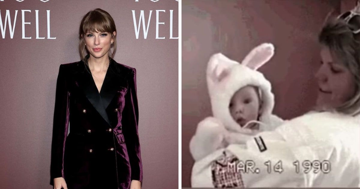 In a delightful Easter treat for Swifties, a throwback clip from 1990 resurfaced, showcasing baby Taylor Swift in a cute bunny outfit (Getty Images, @taylornation/Instagram)