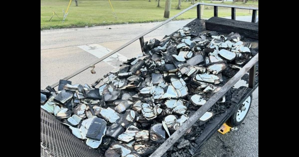 Over 200 Bibles were burned in the Tennessee incident (Facebook)