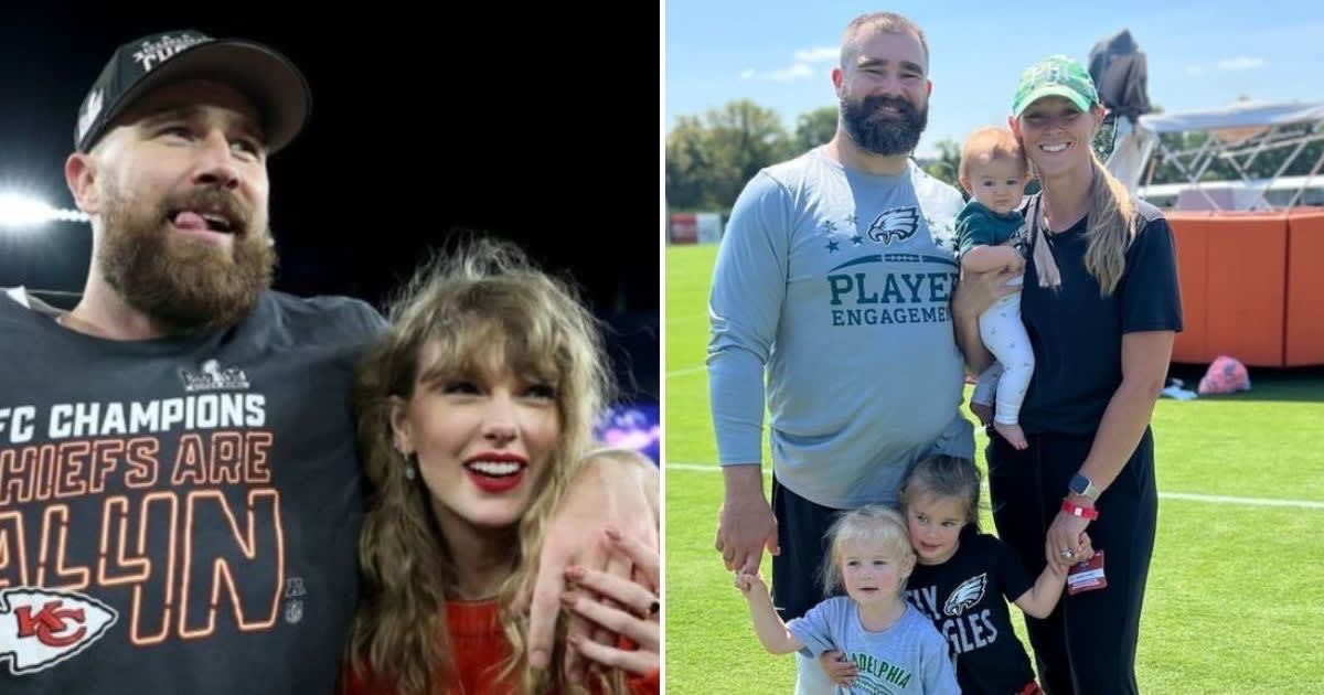 It was family time for Taylor Swift this Easter as the singer and beau Travis Kelce visited Jason and Kylie Kelce in their Pennsylvania home (Getty Images, @jasonkelce/Instagram)