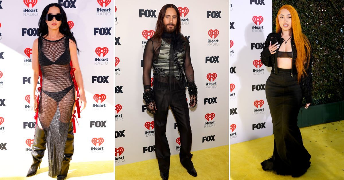 (L-R) Katy Perry, Jared Leto, and Ice Spice at iHeartRadio Music Awards 2024 red carpet (Frazer Harrison/Getty Images, Jesse Grant/Getty Images for iHeartRadio, Jeff Kravitz/FilmMagic)
