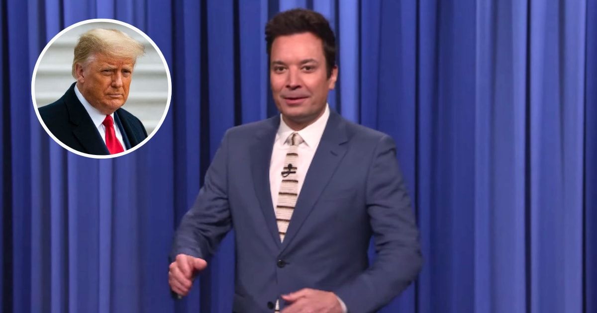 Jimmy Fallon roasted Donald Trump over the Truth Social stock debacle (@fallontonight/Youtube, Getty Images)