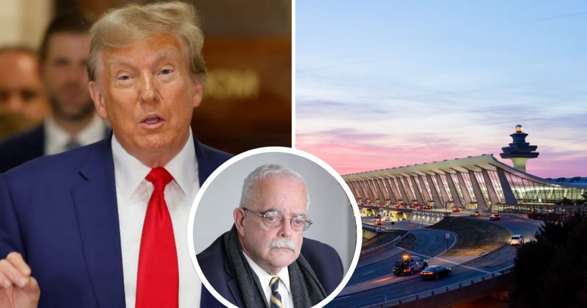 Rep Gerry Connolly slammed a bill introduced by the House GOP to rename the Dulles International Airport after Donald Trump (@repgerryconnolly, dulles_airport/Instagram, Getty Images)