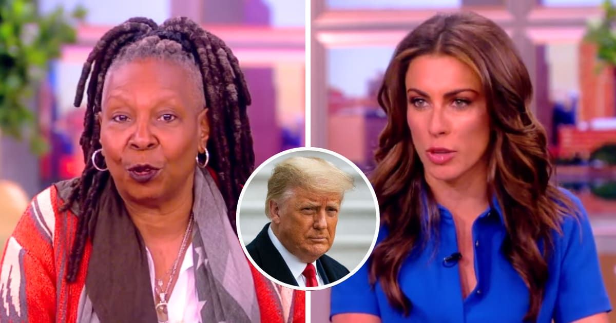 Whoopi Goldberg and Alyssa Farah Griffin disagreed on public perception surrounding Donald Trump (The View/YouTube, Getty Images)