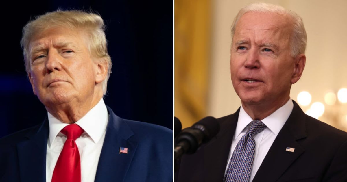Former President Trump criticized President Joe Biden, accusing him and the Justice Department of orchestrating every lawsuit and indictment against him before his campaign stops in Michigan and Wisconsin (Getty Images)