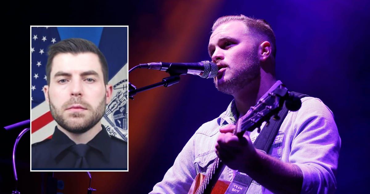 Zach Bryan paid a heartfelt tribute to fallen NYPD officer Jonathan Diller in his Long Island concert (NYPD, Getty Images)
