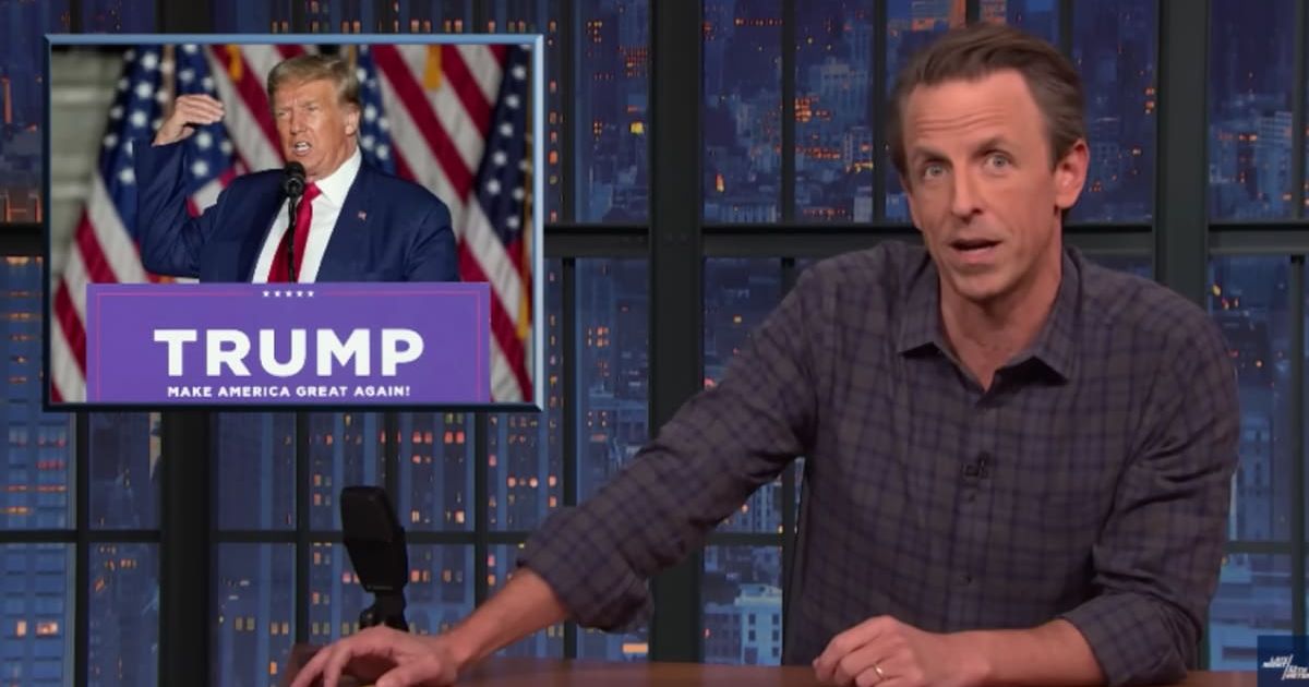 Seth Meyers humorously dissected Trump's attempt at a joke on April Fool's day (Getty Images)