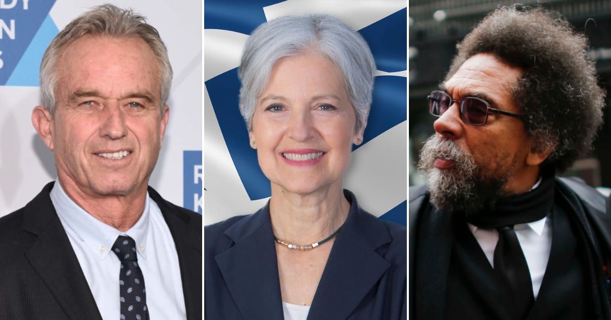 Robert F Kennedy Jr, Jill Stein, and Cornel West are running for president as third-party candidates against Joe Biden and Donald Trump (Getty Images and Facebook/Jill Stein)