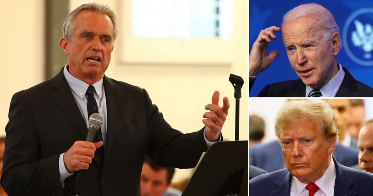 Robert Kennedy Jr attempted to walk back on his argument that President Joe Biden is a greater 'threat to democracy' than former President Donald Trump (Getty Images)