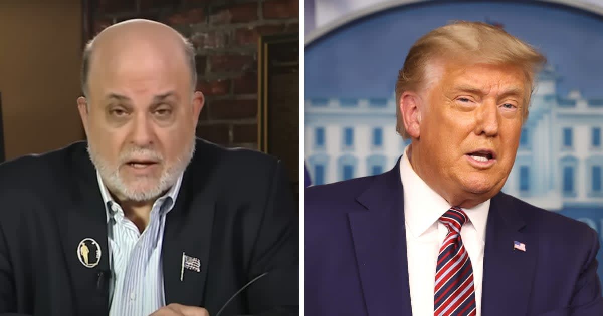 Fox News host Mark R Levin questioned GOP leaders for not endorsing Donald Trump for president (Fox News, Getty Images)