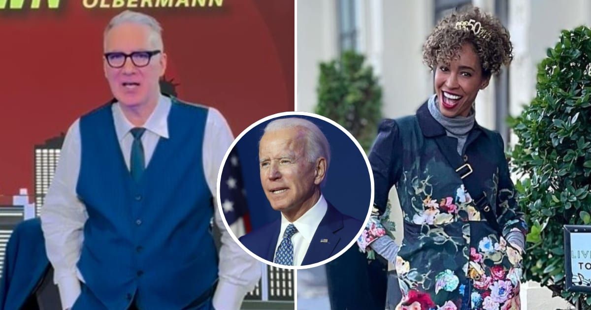 Keith Olbermann calls Sage Steele dumb for confessing about the Joe Biden interview (countdownwithkeitholbermann, sagesteele/Instagram, GettyImages)