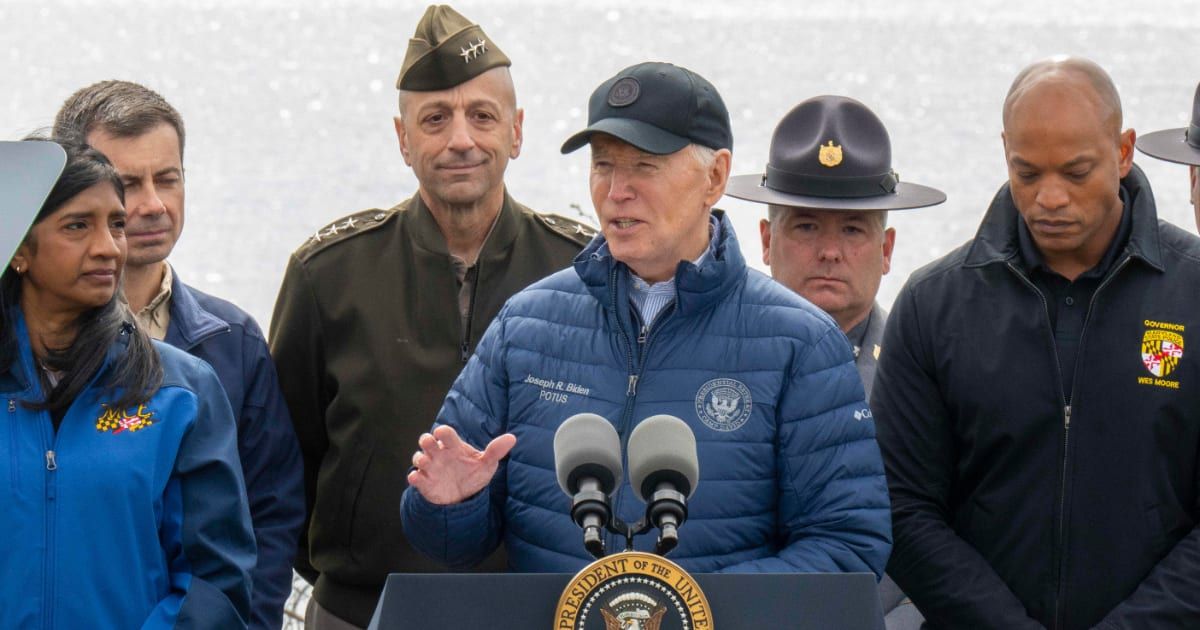 President Joe Biden addressed the public in Maryland on April 5 and pledged relentless efforts toward the reconstruction of the collapsed Baltimore bridge (@POTUS/X)