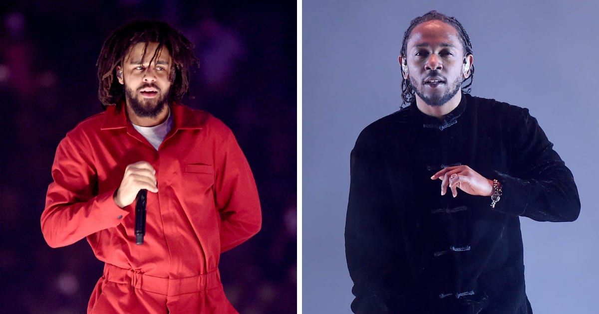 The ongoing rap feud between Kendrick Lamar and J Cole was reignited last month when Lamar fired shots at both Drake and Cole (Getty Images)