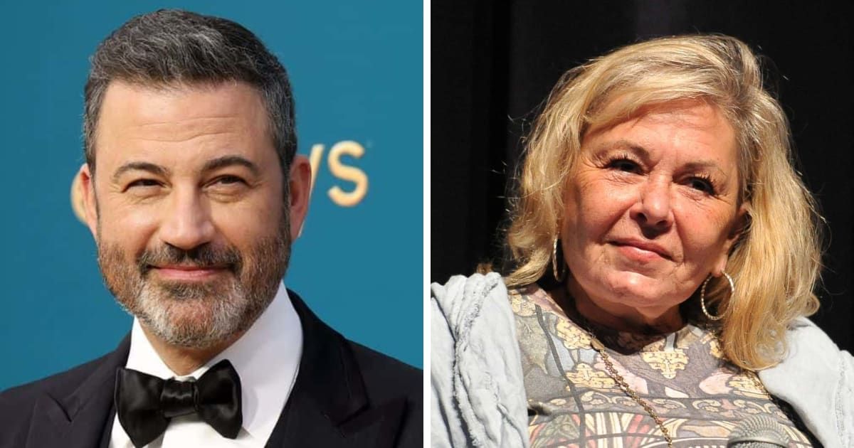 On 'Jimmy Kimmel Live!', the host talked about when Roseanne Barr headlined a star-studded fundraiser at Mar-a-Lago (@JimmyKimmelLive/Youtube; Getty Images)