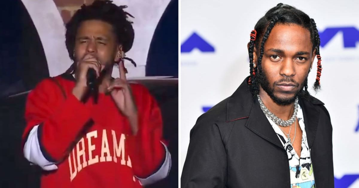 J Cole apologized to  Kendrick Lamar during a live show (X, Getty Images)