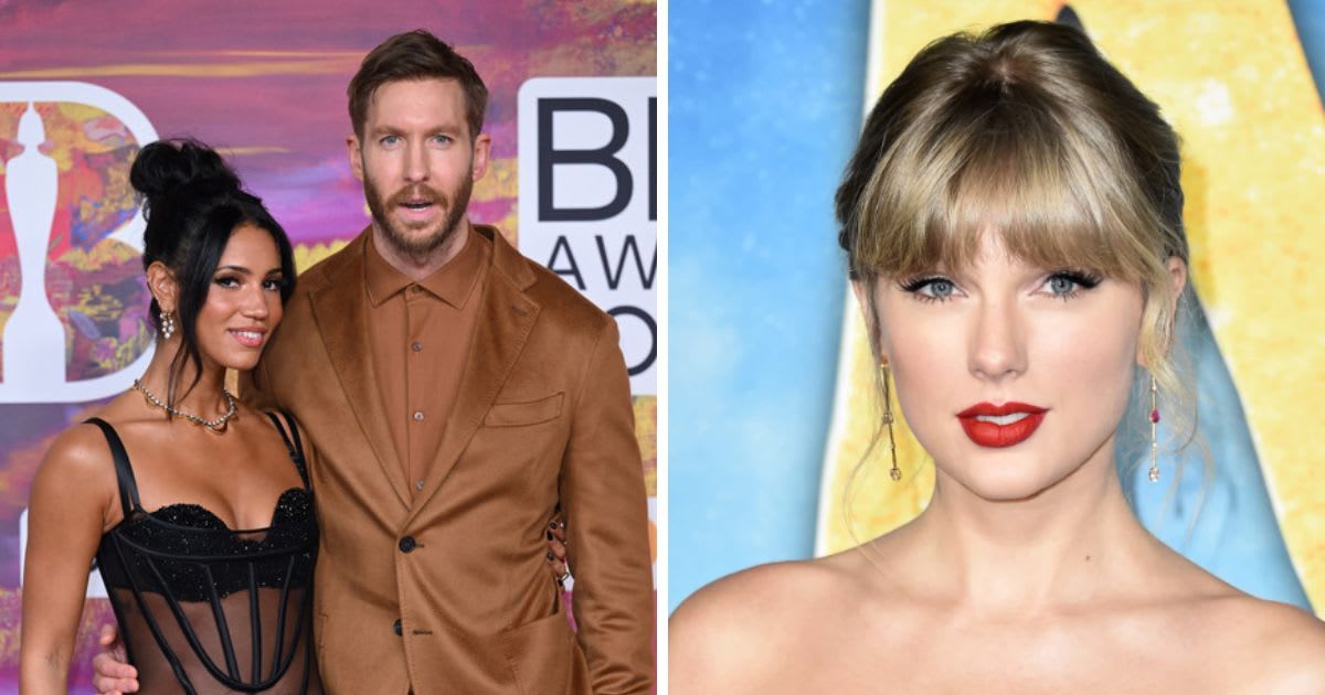 Calvin Harris's wife Vick Hope says she listens to the music of her husband's ex Taylor Swift (Karwai Tang/WireImage and Getty Images)