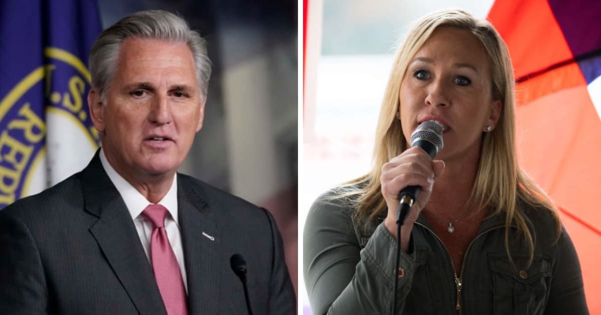Kevin McCarthy called Rep Marjorie Taylor Greene a 'serious legislator' (Getty Images)