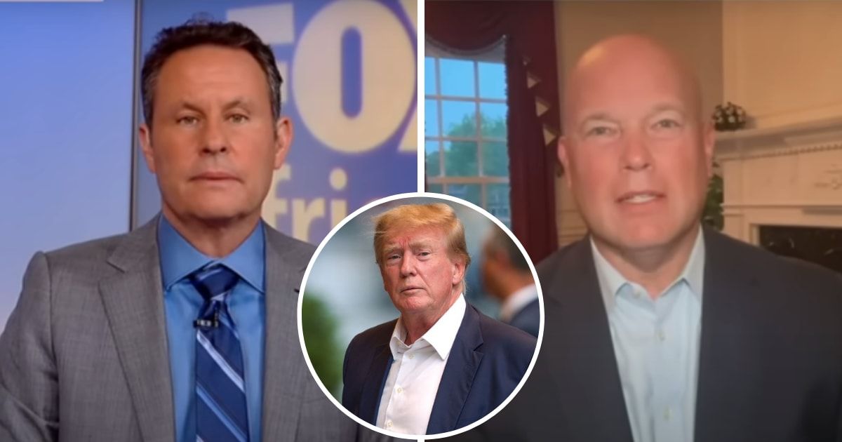 Brian Kilmeade and Matt Whitaker discuss Donald Trump's upcoming hush money trial on the April 9, 2024 episode of 'Fox & Friends' (Screengrab/Fox News and Getty Images)