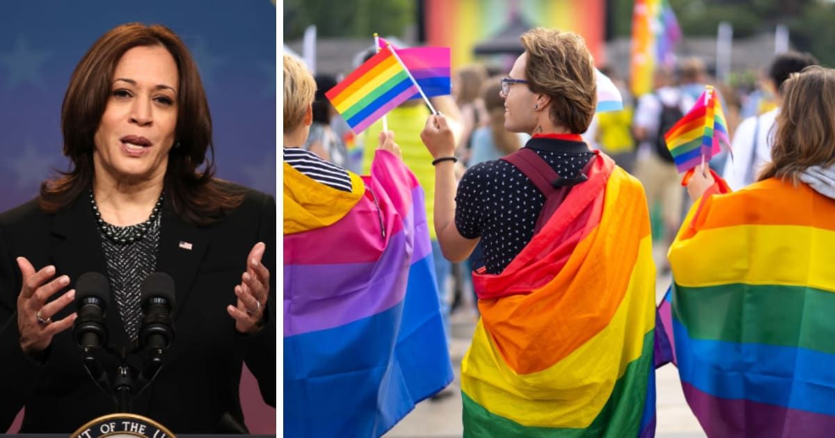 Kamala Harris talked about how the Biden administration benefitted the LGBTQ+ community (Getty Images)