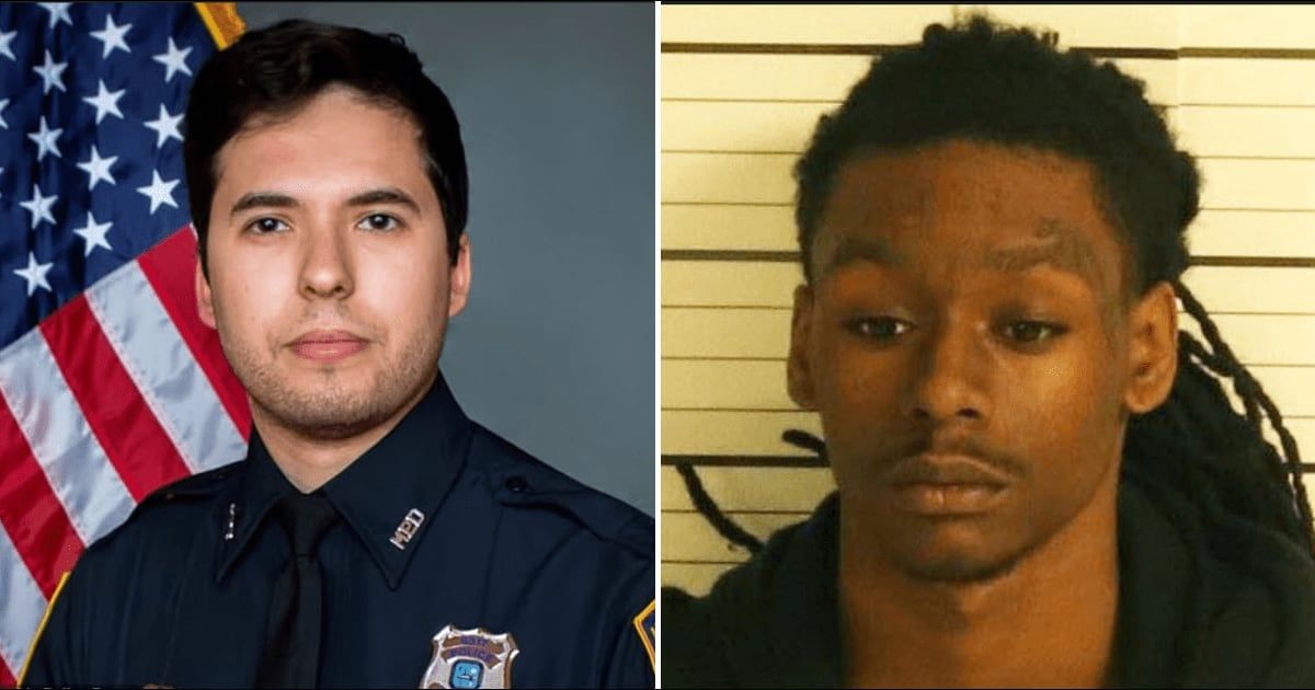 Memphis Officer Joseph McKinney was shot dead by 18-year-old Jaylen Lobley (Memphis police department, Shelby County Jail) 