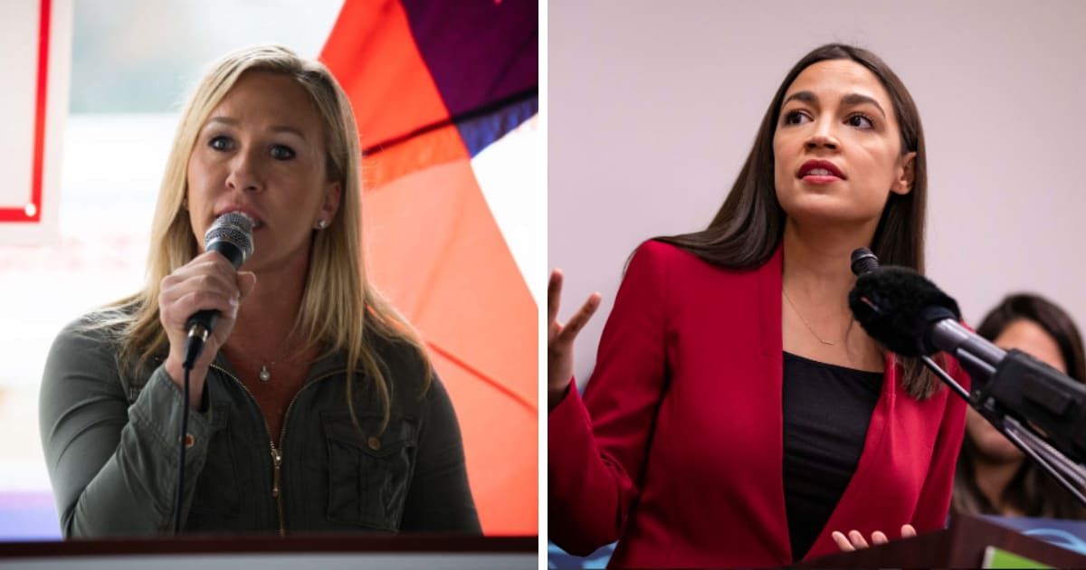 Marjorie Taylor Greene supports Alexandria Ocasio-Cortez stance on decoupling Ukraine and Israel aid bills (Getty Images)