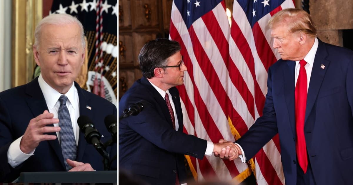 Biden's campaign unveiled an ad titled 'MAGA Mike,' aiming to focus on Speaker Mike Johnson and Donald Trump regarding abortion(Getty Images, X/@MikeJohnson)