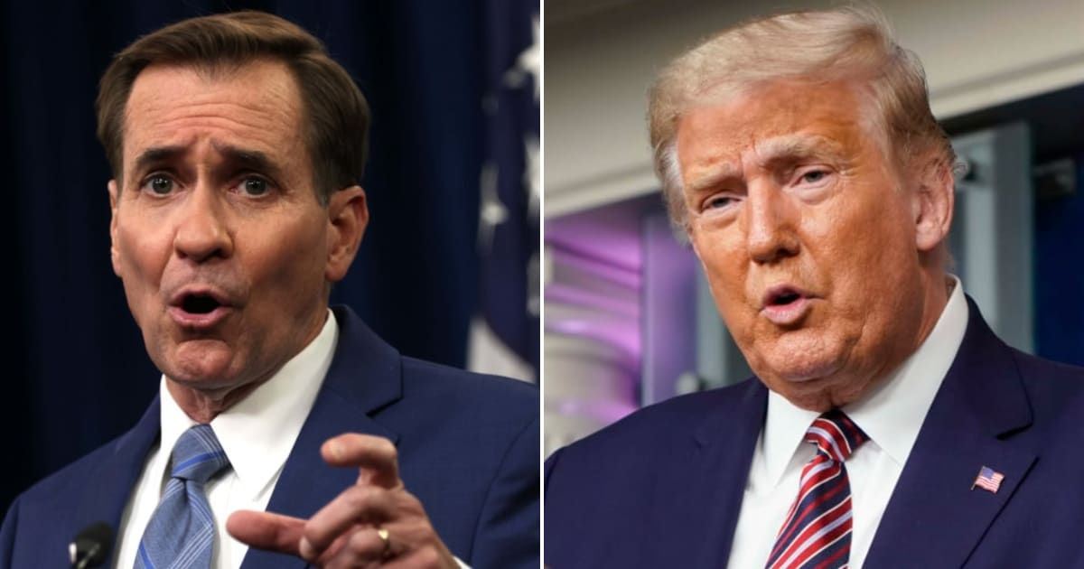 John Kirby attributed the situation in the Middle East to former President Trump's policies (Getty Images)