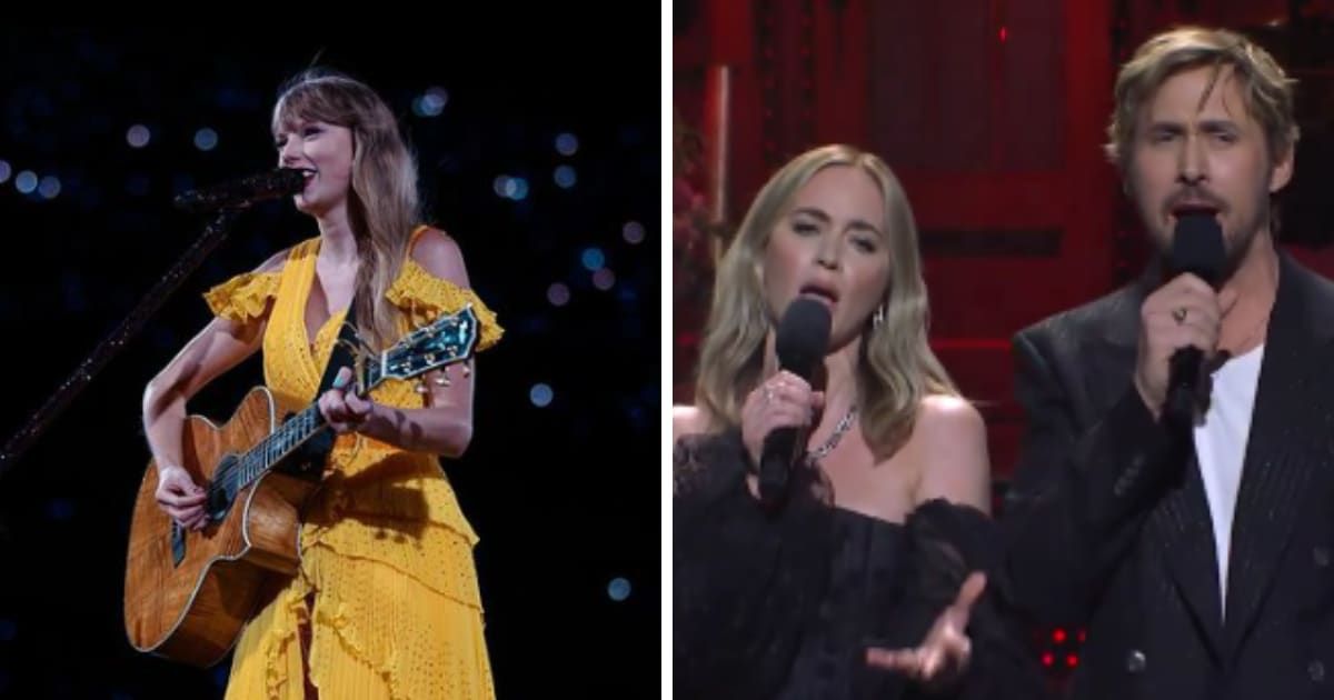 Taylot Swift loved Ryan Gosling and Emily Blunt's version of ‘All Too Well’ (Instagram/ @taylorswift and Twitter/ @nbcsnl)